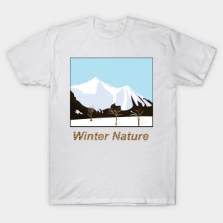 Winter landscape with snow-capped mountains T-Shirt